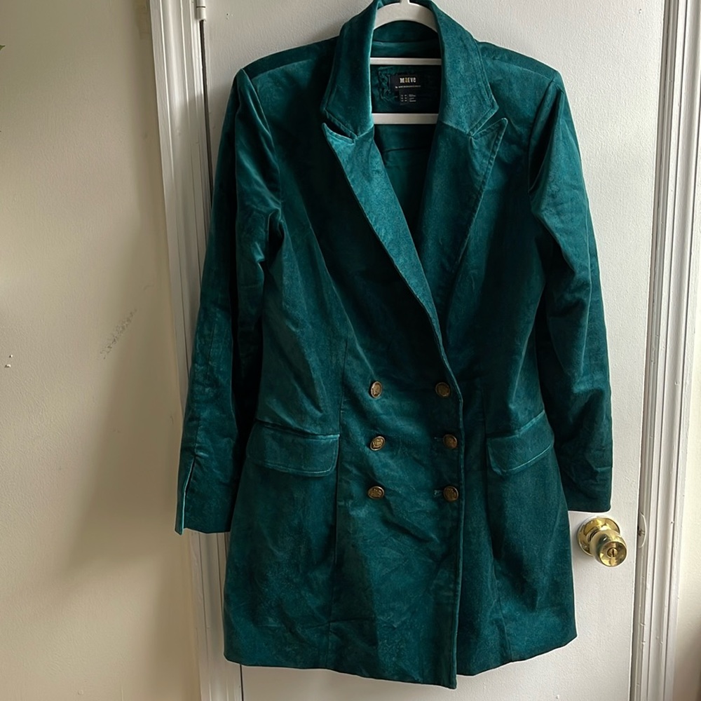 Anthropologie Maeve velvet blazer dress